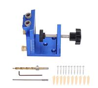 Twin Pocket Hole Jig, Worktop Drill Guide Inclined Drilling Positioner Aluminum Alloy Woodworking Oblique Punch