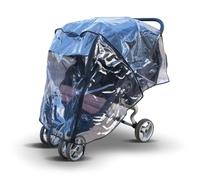 Twin Pushchair Rain Cover for Bugaboo Donkey 5, Supersoft PVC, Transparent with Side Zip, UK Made