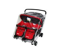 Twin Pushchair Rain Cover, Side by Side Waterproof Transparent PVC, Pushchair Rain Cover, Environmentally Friendly, and, Fixed Buckle, Windproof Rainproof