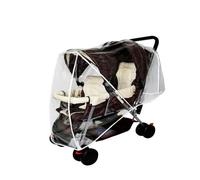 Twin Pushchair Rain Cover, Side by Side Waterproof Transparent PVC, Pushchair Rain Cover, Environmentally Friendly, and, Fixed Buckle, Windproof Rainproof