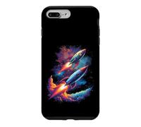 Twin Rockets Retro Spaceships in Deep Space Case for iPhone 7 Plus/8 Plus