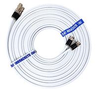 Twin Satellite Shotgun Coax Cable Extension Kit with Pre Fitted Professional Compression F Connectors for Sky Q | Sky HD | Sky+ | Freesat | By Inbrackets (5 Metres, White)