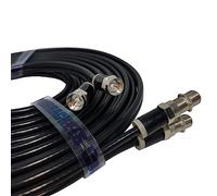 Twin Satellite Shotgun Coax Cable Extension Kit with Pre Fitted Professional Compression F Connectors for Sky Q | Sky HD | Sky+ | Freesat | By Inbrackets (20 Metres, Black)