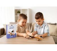 Twin-Screw STEM Aircraft Model Kit, Wooden DIY Educational Toy, 20x19x20cm, Assembly Required, Ages 6+