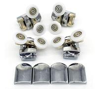 Twin Shower Door Rollers Runners Wheels Pulleys Wheel 20mm Diameter Top Bottom Bathroom Replacement Parts (20mm-4pcs)