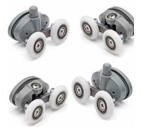 Twin Shower Door Top Bottom Rollers Set of 4, Adjustable Wheels, Premium Construction (25mm)