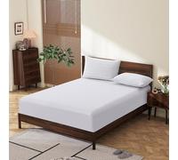 Twin Size 100% Egyptian Cotton Fitted Sheets 600 Thread Count 16" Deep Pocket, Shrinkage & Fade Resistant-Easy Care (1 Pack Twin Fitted Sheet, White)