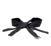 Twin Sliders X Spiral Zip/Type X Open Ended Zipper (70 cm, Black)