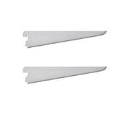 Twin Slot Wall Mounted Shelving Bracket - Pack of 10, White, 270mm | Strong, Heavy Duty Steel Shelf Bracket | for Shed, Garage, Indoor Storage | Easy to Install Rack (2 x Bracket)