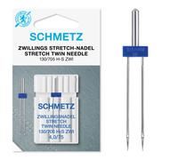 SCHMETZ | 2 Sewing Machine Needles | Stretch Twin | 130/705 H-S ZWI 4.0 | Size 4.0/75