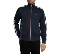 Trojan Men's Twin-Stripe Contrast Zip Long-sleeved Track Top - TR/9050 Navy