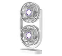Twin Table Cooler - Compact Silent Breeze, Multi Angle Mini Ventilator, Battery Powered Airflow Unit, Lightweight Travel Fan| Silent Table Cooler Breeze For Personal Cooling Solution For Trips