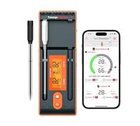 ThermoPro Twin TempSpike 150m Truly Wireless Meat Thermometer with 2 Meat Probes, Bluetooth Food Thermometer with LCD-Enhanced Booster, Meat Thermometer Wireless for Air Fryers BBQ Grill Oven Smoker