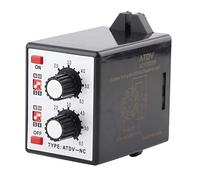 Twin Timer Relay Time Switch with Power On and Power Off Function, Adjustable 6S to 60M Delay Time, Knob Control, and Plastic Case, AC Electrical Component