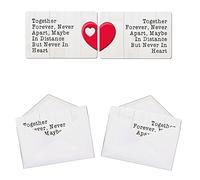 Twin Together Forever, Never Apart His Hers Love Heart Metal Sentimental Keepsake Gift Credit Card Sized Wallet/Purse Cards Valentines Day Christmas Birthday