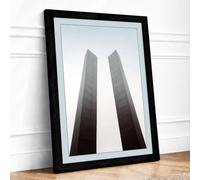 Twin Towers Industrial Framed Wall Art Print A2 Black