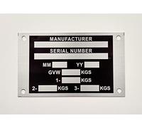 TWIN TRIPLE AXLE Trailer Caravan Transporter HGV VIN Plate Tag Frame Chassis ID 116 x 70mm