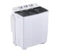 Twin Tub Washing Machine 6KG Total Capacity, 4.5KG Washer + 1.5KG Dryer, Portable Mini Washing Machine with Timer and Drain Pipe for Apartments, Dorms, and Camping
