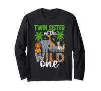 Twin Twin Sister of The Wild One Jungle Safari Animal Long Sleeve T-Shirt