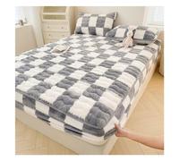 Twin Velvet Fleece Mattress Protector Soft Fitted Mattress Pad With Elastic Straps Breathable Mattress Cover For Bedroom Dorm Room Washable Fitted Sheets ( Color : Dark Blue , Size : King-180*200cm )