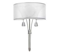 Twin Wall Light Crystal Accents Double Translucent Shade Nickel LED E14 60W