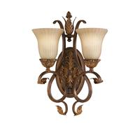 Twin Wall Light Sconce Aged Tortoise Shell LED E27 60W Bulb d00963