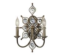 Twin Wall Light Sconce Burnished Silver LED E14 60W Bulb