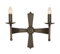 Twin Wall Light Sconce Hand Painted Metalwork Old Bronze LED E14 60W