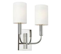 Twin Wall Light Sconce Highly Polished Nickel Finish LED E14 60W Bulb d00641