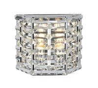 Twin Wall Light Sconce Highly Polished Nickel Finish LED E27 60W Bulb