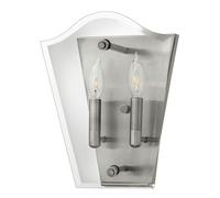 Twin Wall Light Sconce Polished Antique Nickel LED E14 60W Bulb