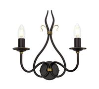 Twin Wall Light Sconce Wrought Iron Embellished with Gold Rust/Gold LED E14 60W