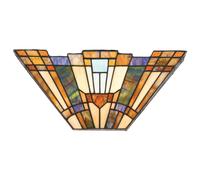 Twin Wall Light Tiffany Style V Shape Pyramid Glass Art LED E14 60W