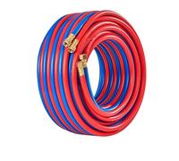 Twin Welding Torch Hose, 8mm Thick Cutting Hose, Durable Flexible with Copper Fittings, for Industrial Oxy Acetylene Use