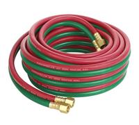 Twin Welding Torch Hose, Oxygen Acetylene Hose 2 Pack Multicolor 5-30 M 1/4 Inch 9/16-18 B Fittings(30 M/98.42 FT)