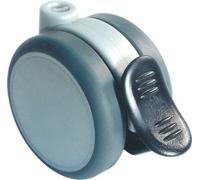Twin Wheel Swivel Castor Ø 75mm Wheels with Ø 10mm Pin Hole (With Brake)
