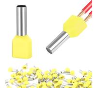 Twin Wire End Ferrules 2 x 6 mm² Pack of 100 (2 x 6 mm² Yellow)