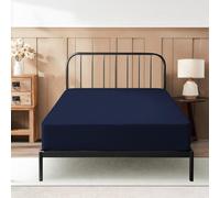 Twin XL Fitted Sheet 39 x 80 Inches 6" Deep Pocket 100% Egyptian Cotton 600 Thread Count Snug Fit for Trifold Mattress, Narrow Twin, Camp Bunk, Guest Bed, Army Cot Soft & Breathable - Navy Blue