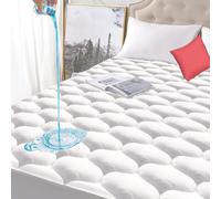 Twin XL Quilted Fitted Waterproof Mattress Pad, Premium Filling Mattress Cover, Breathable, Quiet, Cooling, Hypoallergenic, Machine-Washable Mattress Protector, Deep Pocket, Vinyl Free