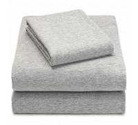 Twin XL Sheet Set - Knit Jersey 100% Cotton Hypoallergenic, Breathable & Cooling - Dorm Room, Hospital & Split King Bed Sheets - Comfy Sheets - Deep Pockets - Twin XL Sheets (Light Heather Grey, TXL)