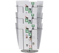 TWINCO 9 x A4 Literature Display Silver 34 x 34 x 55 cm