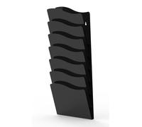 Twinco A4 Metal Wall Literature Display with 7 Compartments, Black