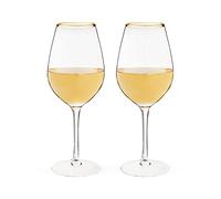Twine 10760 Gilded Gold Rimmed, Stemmed Drinking Glasses, Wine Accessories, Glassware Set