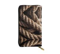 Twine Ball Pattern Leather Clutch (7.5x4.1 inches) - Coin Card Key Wallet