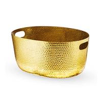 Twine Large Gold Hammered Bucket - Large Beverage, Wine, Beer & Beverage Bucket for Parties 12 Litre Capacity, Gold