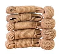 Twine String 1PCS 1mm-14mm Natural Jute Rope Cord Twine Ribbon Craft DIY Wedding String Thread Handmade Sewing Party Christmas Home Decortion Garden Rope(10mm-10m-1Bag)