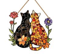 Twine Wall Art | Porch Window Decor | Garden Window Ornament | Balcony Light Catcher | Cat Hanging Pendant | Durable & Weather-Resistant for Both Indoor & Outdoor Display with Splash of Light & Color