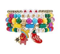 Twinfree Cinco De Mayo Bracelets Stackable Mexican Fiesta Bracelets Colorful Stretch Bracelets for Women, One Size, Beads, no gemstone