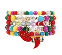 Twinfree Cinco De Mayo Bracelets Stackable Mexican Fiesta Bracelets Colorful Stretch Bracelets for Women, One Size, Beads, no gemstone