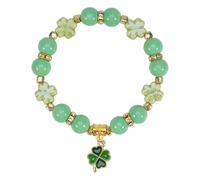 Twinfree St. Patrick's Day Lucky Kiss Me Bracelet Irish Shamrock Beaded Bracelets for Women & Friends, One Size, Beads, no gemstone